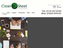 Tablet Screenshot of cleansheetcomputing.co.uk